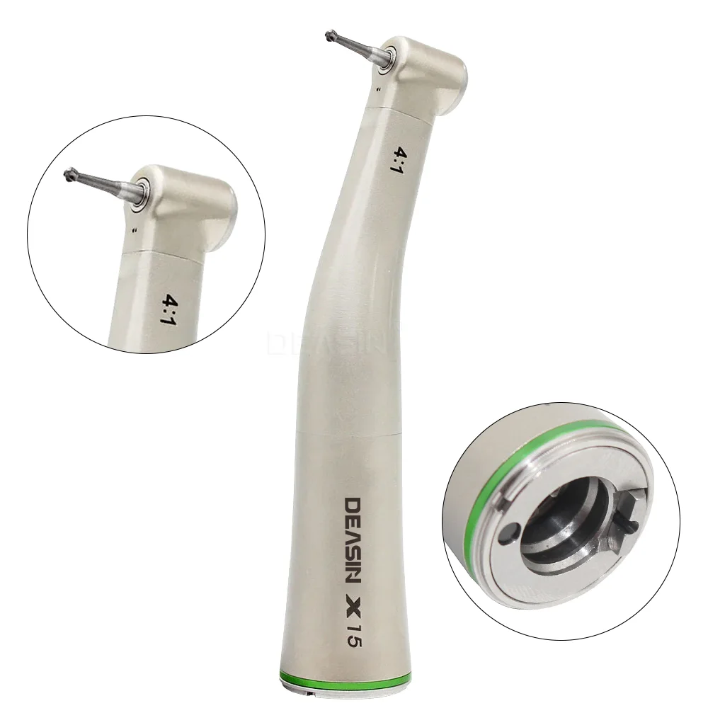 Deasin Dental 1:5/1:1/4:1/20:1 Fiber Optic LED Contra Hoekstuk Interne 4-weg Spray Drukknop Tandheelkunde Gereedschap