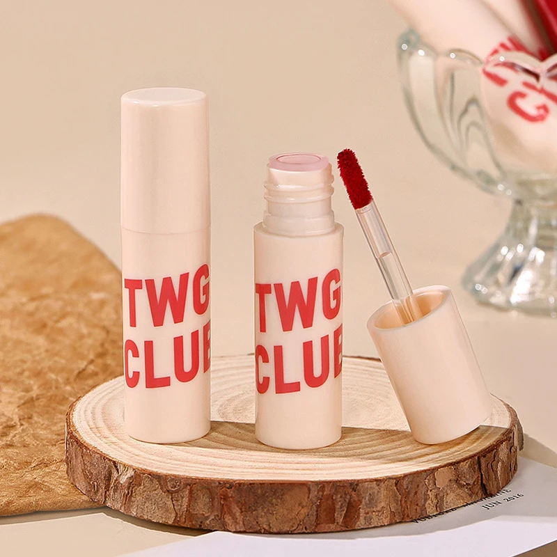 TWG brillo de labios maquillaje de mujer lápiz labial de terciopelo mate resistente al agua tinte de labios rojo de larga duración cosméticos de belleza