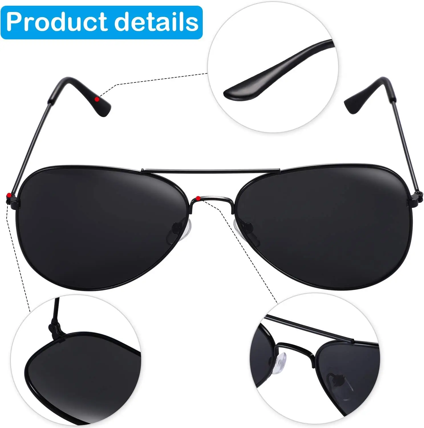 PESENAR  4 Pieces Playing Cosplay Toy Includes Earpiece Earplugs Acoustic Tube Headset And Sunglasses Ring Bearer Security image 4