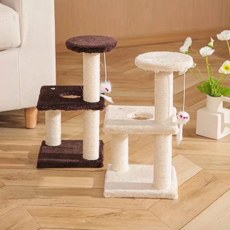 

Sisal Rope Three Layer Cat Climbing Frame Sisal Cat Scratching Board Cats Toy Decompression Cat Scratching Pillar Fun Pets Toys