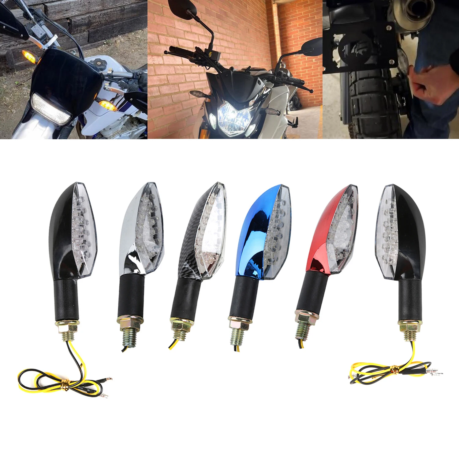 12V LED Turn Signal Lights Indicators Blinker Universal For Motorycycle Motorbike