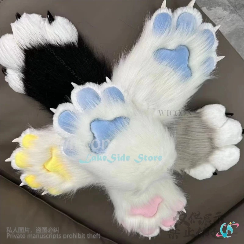 Anime Fursuit Kigurumi Cosplay Furry Claws Nails Gloves Wearable Furry Animal Paw Cos Cat Rabbit Fox Dog Props Customized