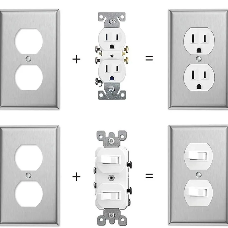 

Декоративная накладка из нержавеющей стали для розеток и выключателей, антикоррозийная, для США, Мексики, Канады