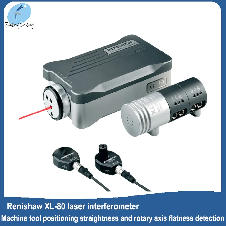 RENISHAW XL-80-máquina de interferencias láser, herramienta de posicionamiento, reclinación, eje rotativo, detección de planitud