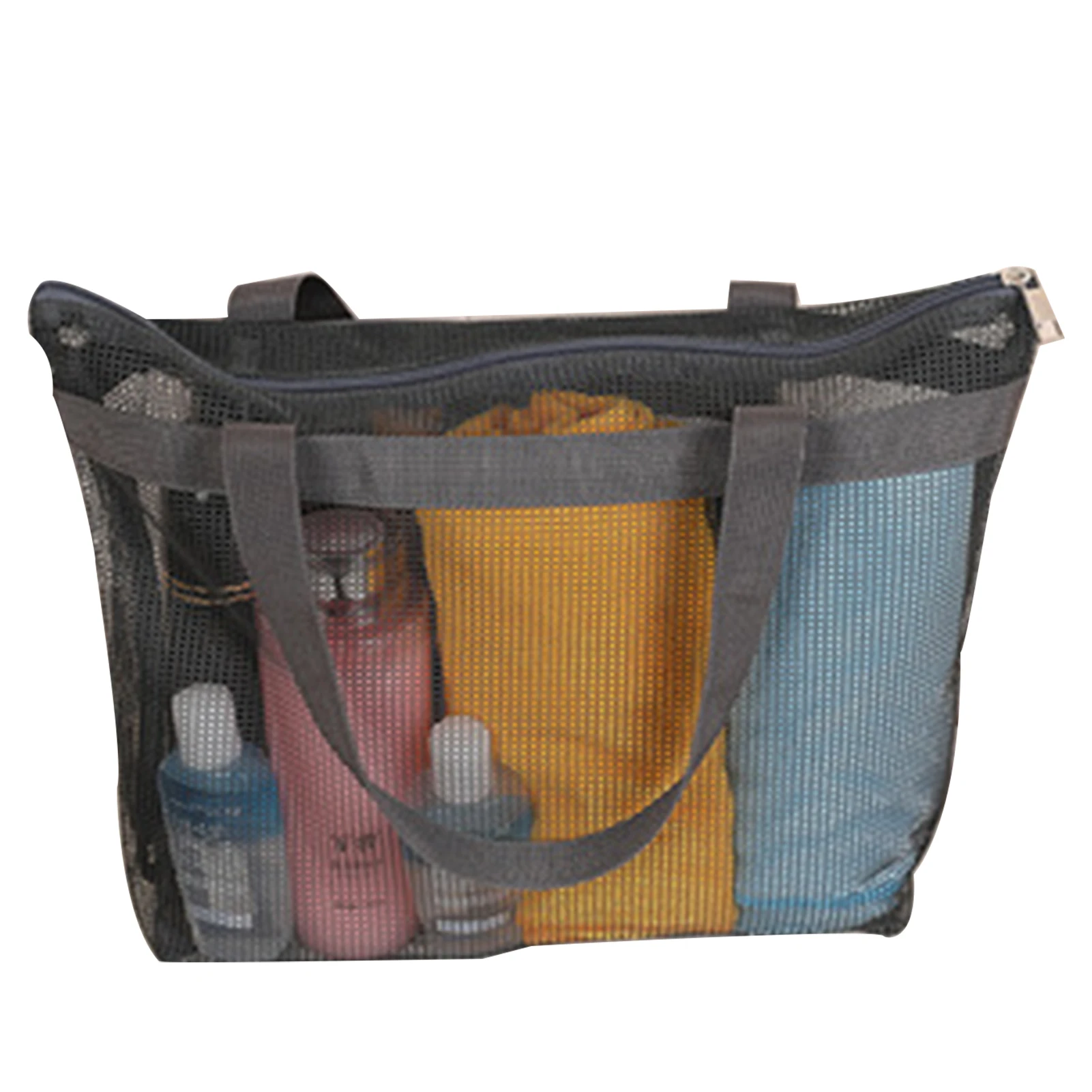 Portable Mesh Shower Bag Quick Dry Shower Tote Hanging Bath Toiletry Organizer Bag Storage Pockets Double Handles