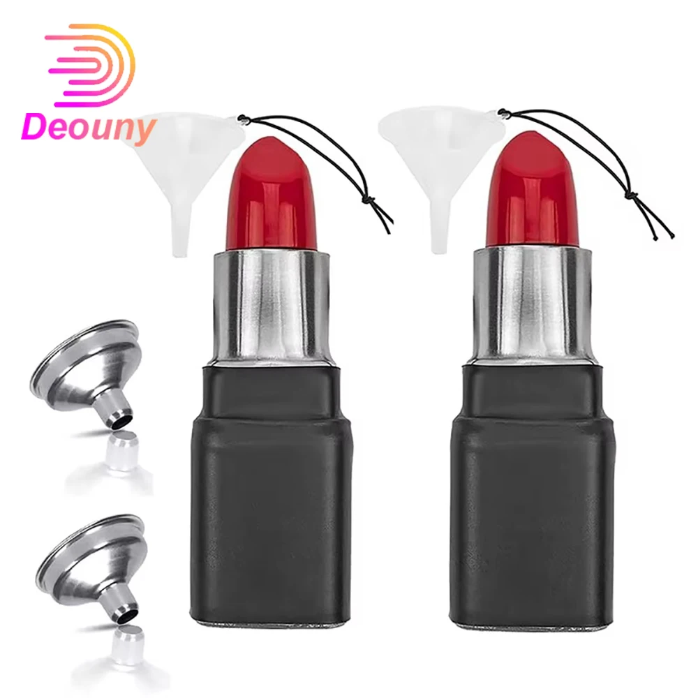 

DEOUNY 4OZ Red Lipstick Flask for Alcohol Portable Stainless Steel Hip Flask with Funnel Novelties Funny Whisky Flask for Party