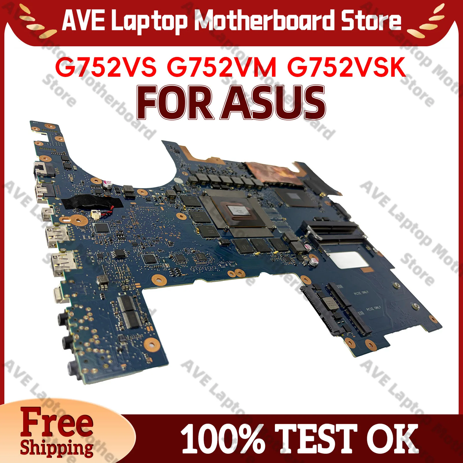 

G752VS Laptop Motherboard For ASUS ROG G752V GL752VL GL752VW G752VS Notebook Mainboard With I5 I7 CPU 100% tests OK stk