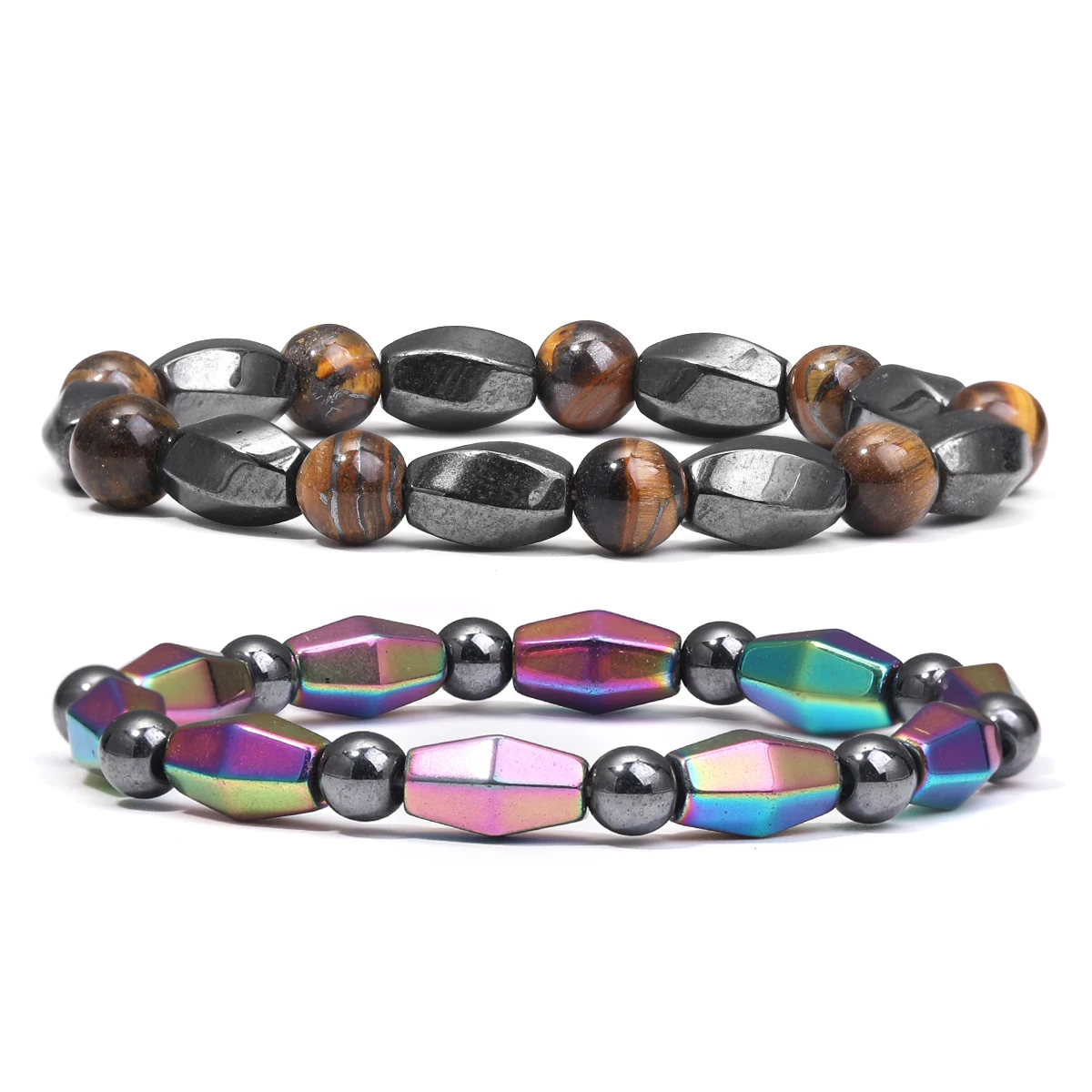 Hematit Stone Beads Bracelets Weight Loss Feeble Magnetic Therapy Bangle for Women Men Fashion Health Care Unisex Jewelry