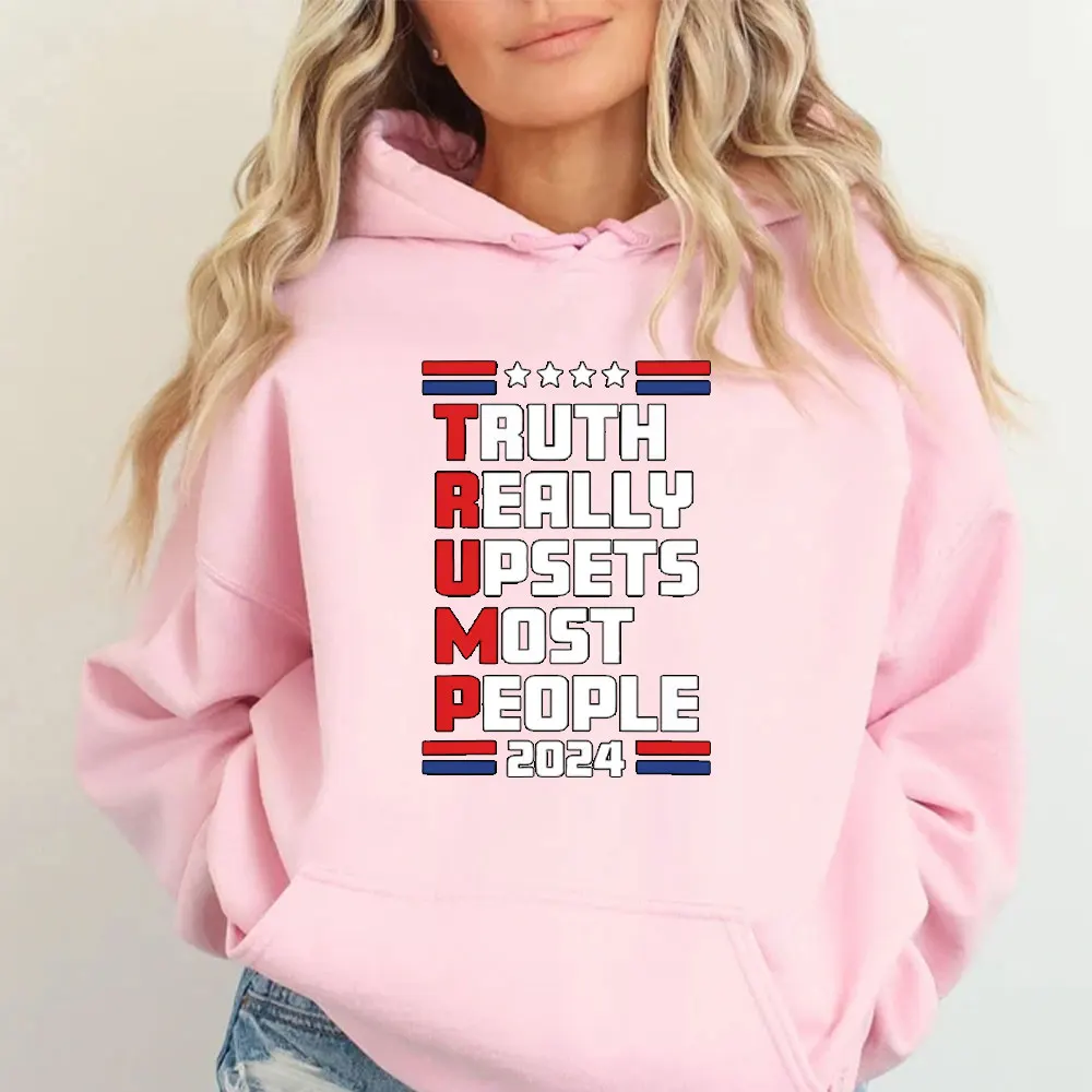 Trump 2024 Hoodie Pullover Sweatshirt for Men Donald Trump Hooded Shirt Black Long Sleeve Hoody Clothes