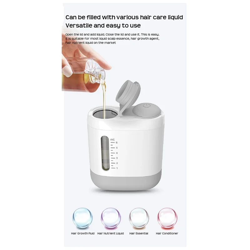 B51C أداة توزيع فروة الرأس الكهربائية، أدوات العناية بفروة الرأس، مشط تدليك دوار للزيوت العطرية #2