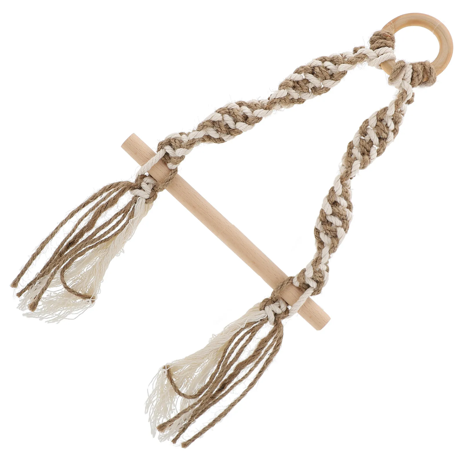 

Woven Cotton Rope Paper Towel Holder Rack Wood H made Punch Free Wall Mount Wall Mounted Tissue Rack Bathroom Kitchen Home Decor