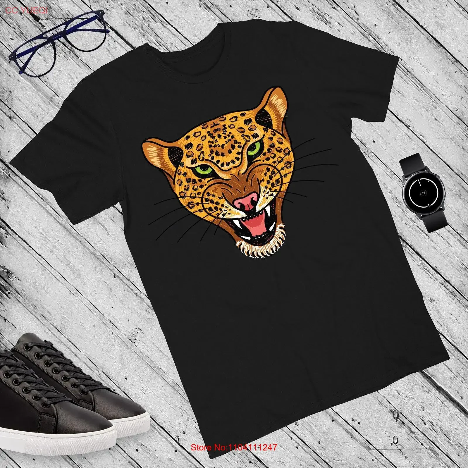 Tiger Face Cheetah Men Slim Fitted Classic Tunic Tops T Shirt vintage Washed Stylish graphic Comfortable Versatile