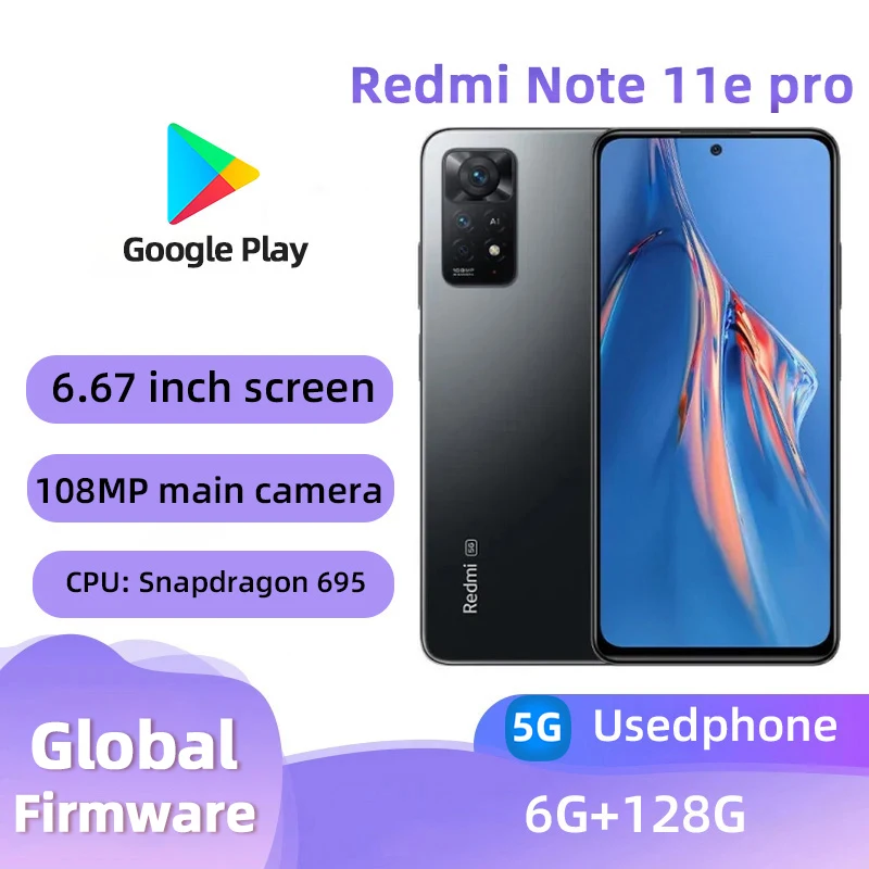 Redmi Note 11e pro 5G Android 6.67 inch RAM 6GB ROM 128GB Used phone