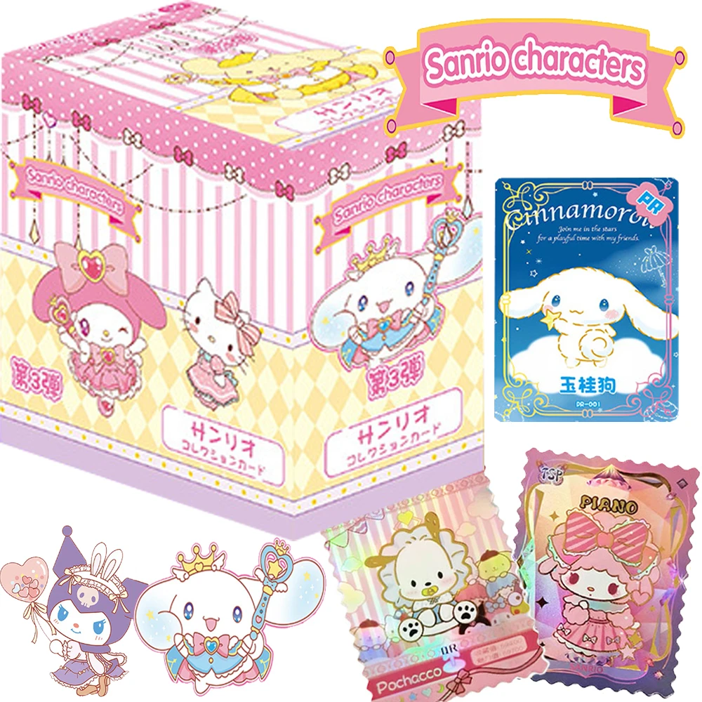 

Hot Sanrio Trading Card for Children Popular Anime Celebrity Family My Melody Hello Kitty High-quality Collection Card Toy Gift