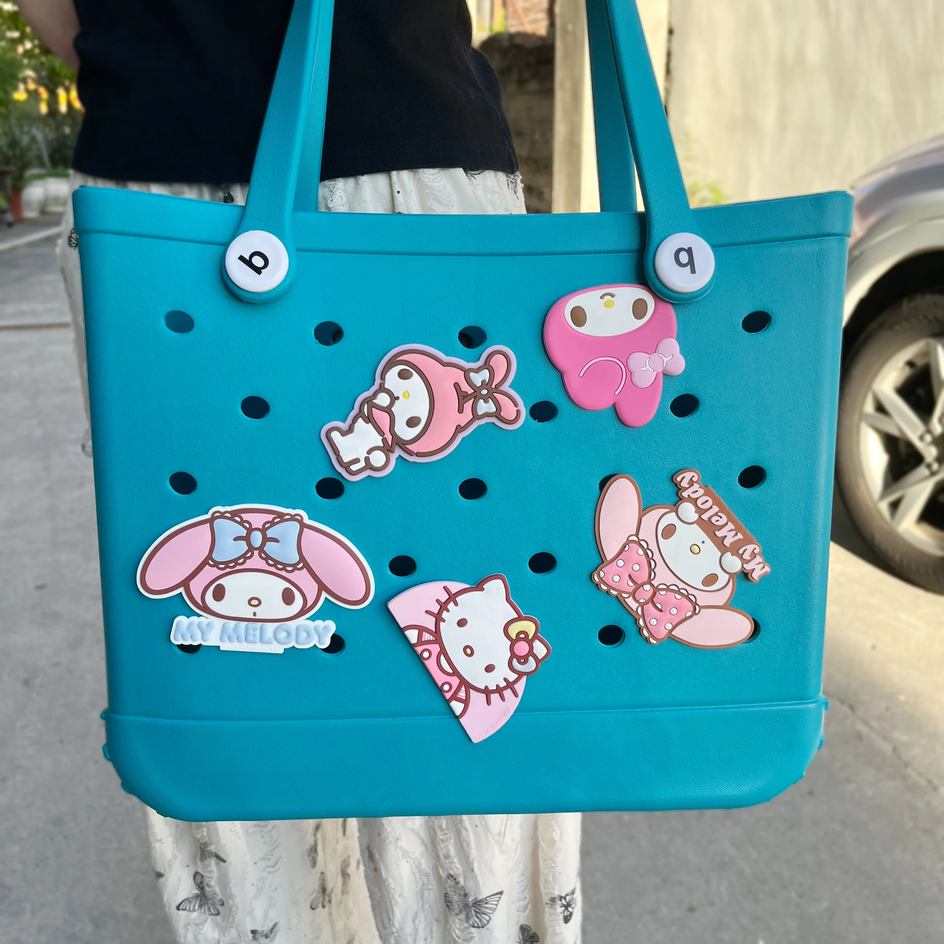 Miniso Grote 5 Stuks Roze Melodie Bedels Tas Accessoires Handtas Decoratieve Gesp Bedels