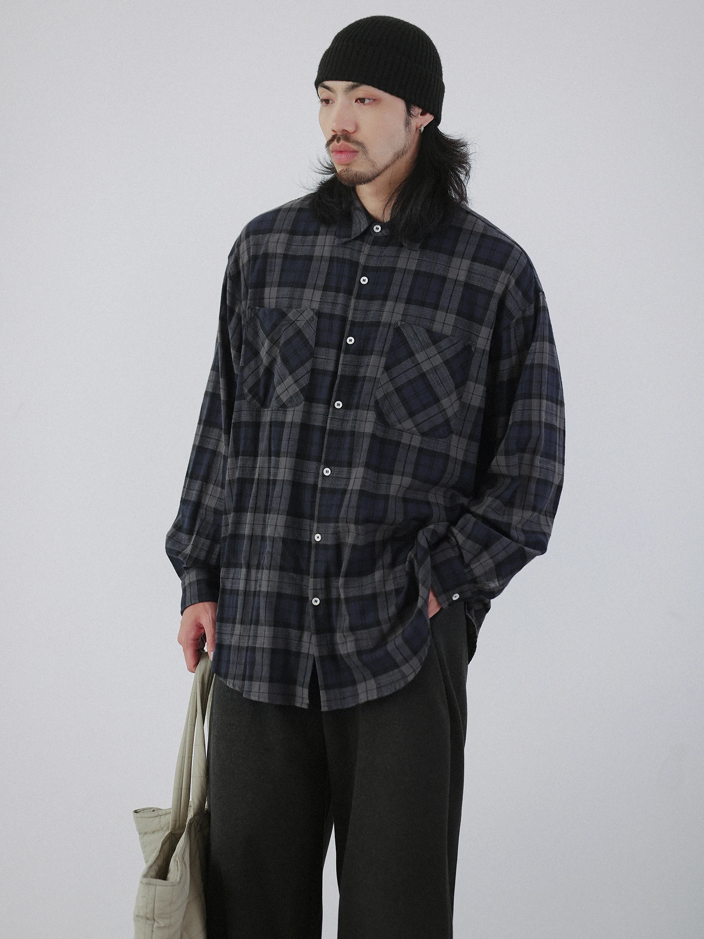 

Noears Осенняя винтажная свободная рубашка с длинным рукавом в стиле ретро, с декоративными элементами, свободного кроя, повседневная, из чистого хлопка, дышащая