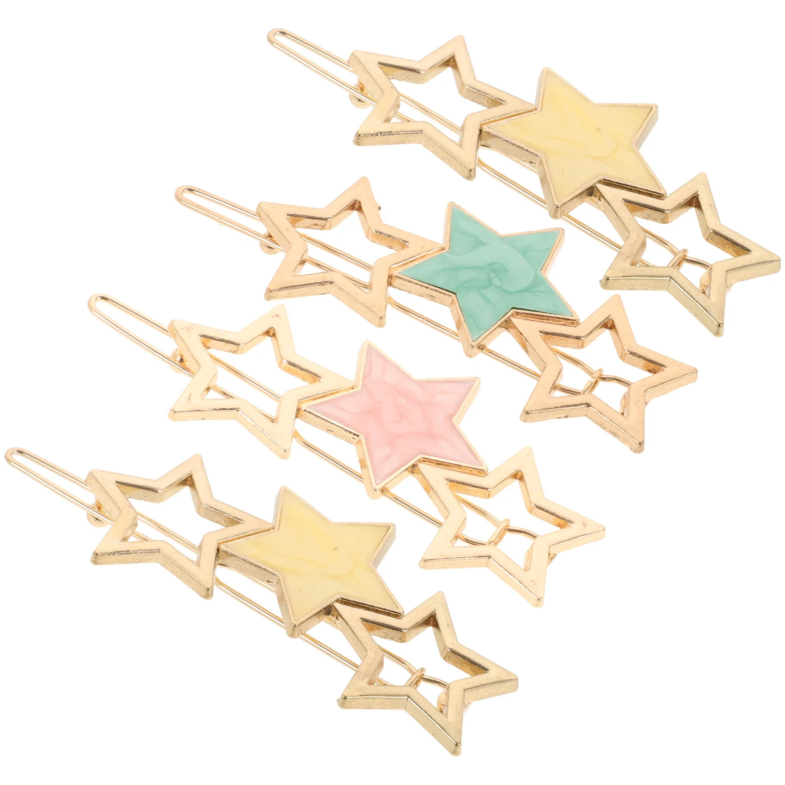 

4pcs Star Clips Alloy Pentagram Design Women Clips Accessories Decorative Metal Hairpin For Hair Styling Tool Hair Care
