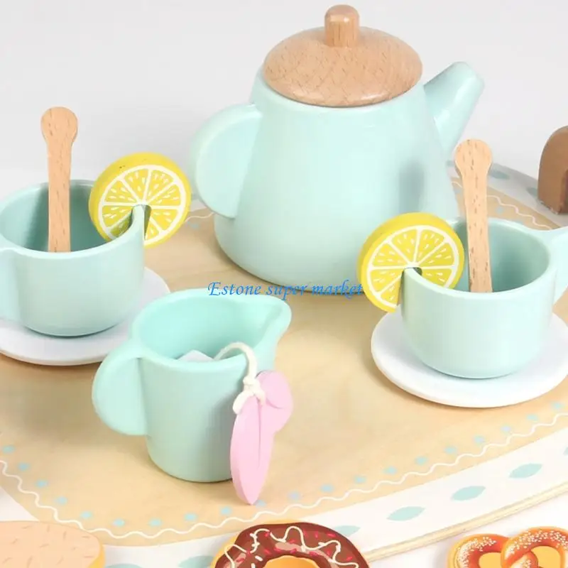 Ensemble cuisine en bois, jeu simulation, jouet pour tout-petits, 3 + accessoires cuisine, cadeau éducatif pour filles