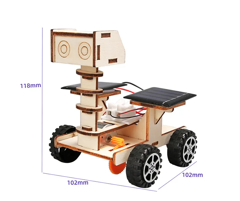 DIY Solar Moon Rover Exploración Mars Rover Ciencia y Educación Materiales de tecnología hechos a mano