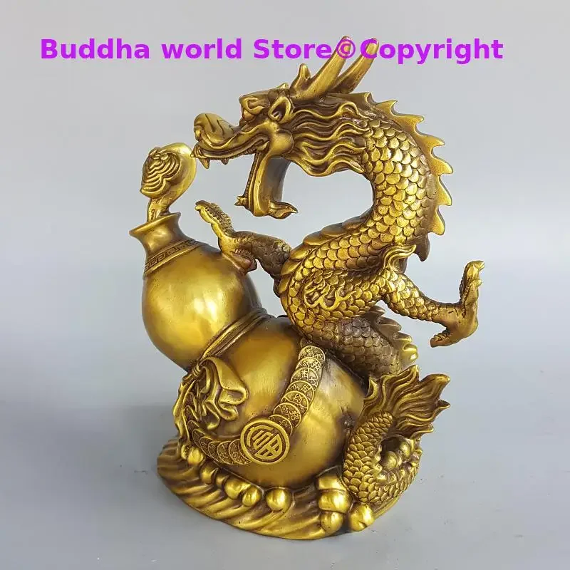 آسيا المنزل جلب الثروة المال حظا سعيدا التنين الملكي RU YI تمثال القرع فنغ شوي تمثال شركة متجر المنزل التميمة تعويذة