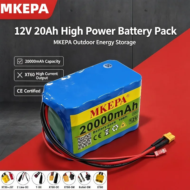 12V 20000mAh 18650 Lithium Battery Pack 3S5P High Capacity With BMS 20Ah For Electronic Devices