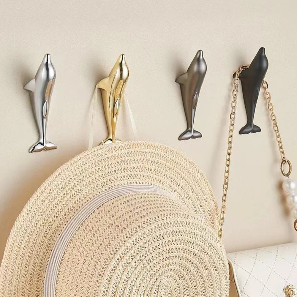 

Creative Dolphin Hooks Alloy Coat Rack Drawer Handles Wall Hanging for Coat Hat Keys Clothes Storage Holder Hallway Entrance