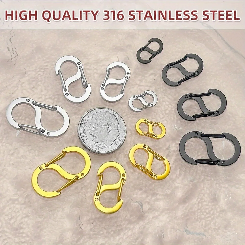 12pcsDouble Opening Lobster Clasp Necklace Shortener Bracelet Clasps and Closures, Stainless Steel Necklace Clasps and Closures