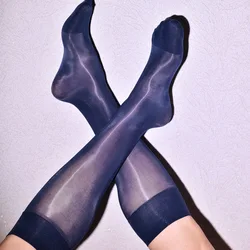 Oil Shine Stockings Ultra Thin Sexy Silky Dress Business Socks Men Sheer See Through Socks Soft Transparent