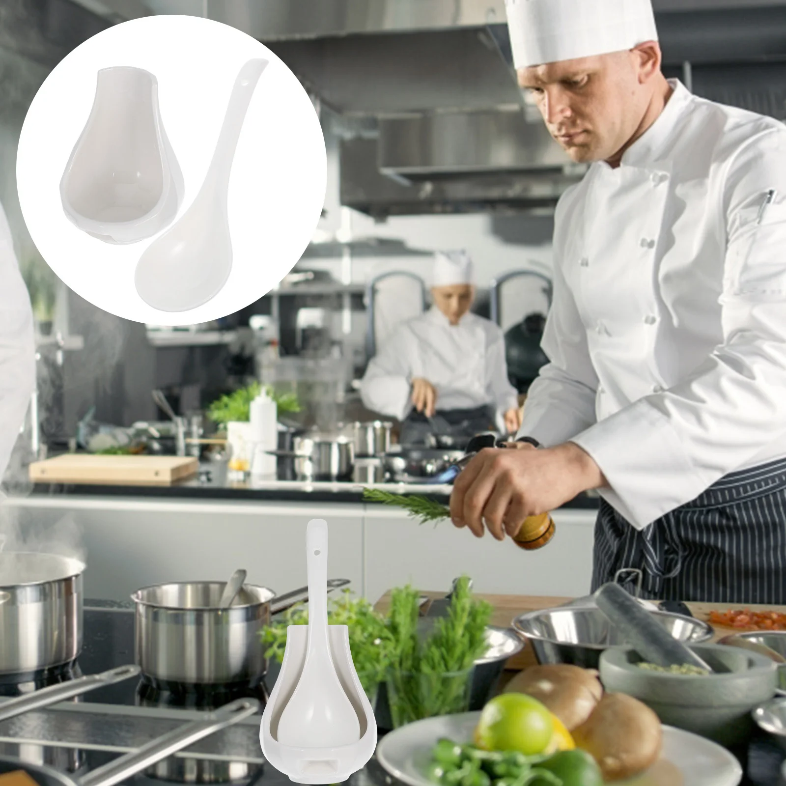

1Set Ceramic Spoon Rest Large Soup Spoon Rice Ladle Kitchen Utensil Holder Multiuse Tableware Decorative Ladle Stand