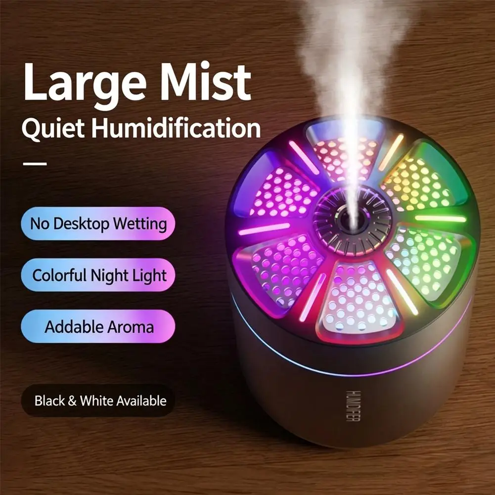 Mini Car Air Humidifier Portable Essential Oil Diffuser RGB Ambient Light Quiet Cool Mist Maker For Home Bedroom Office