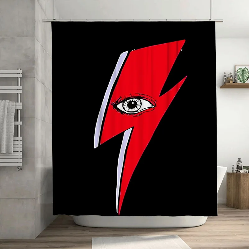 

Красная и черная занавеска для душа с болтами-молниями для современного декора ванной комнаты, водонепроницаемая ткань, в комплект входит 12 крючков (59 x