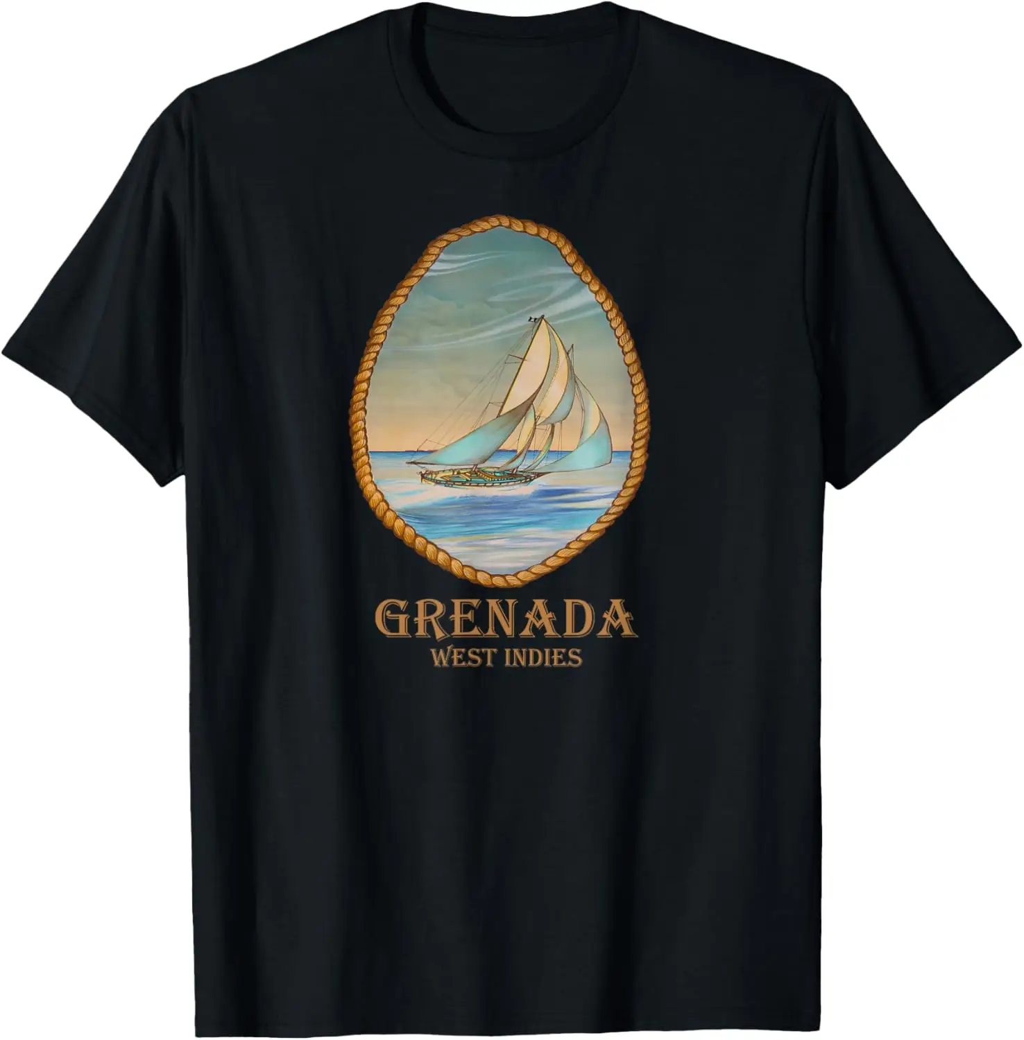

Grenada, West Indies Vintage Retro Sailboat Vacation T-Shirt
