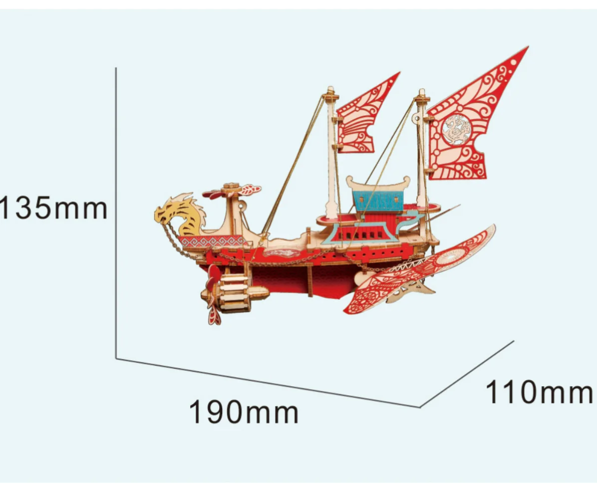 3D Puzzles Wooden Fantasy Airship Models Steampunk Model Building Block Kits Jigsaw DIY Assembly Toy kids adults Gifts