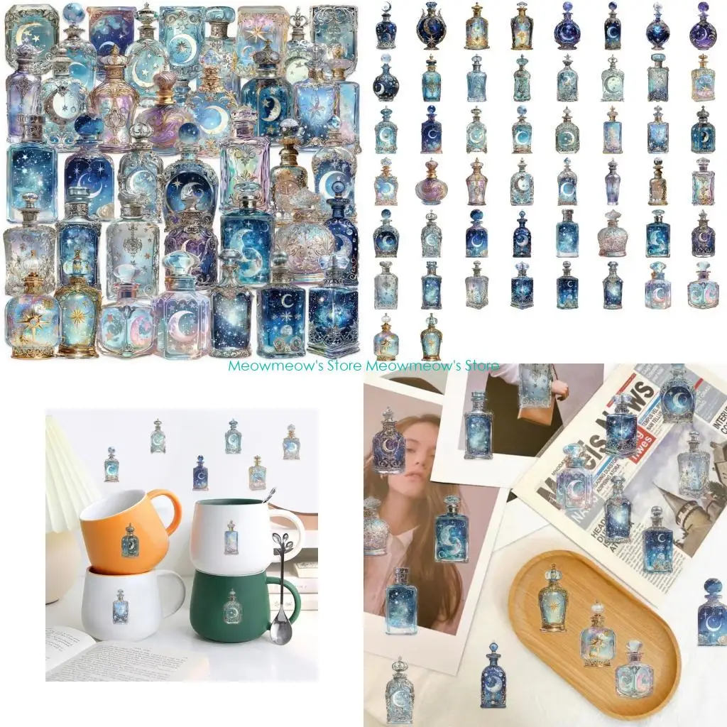 W91A 50pcs 신비한 달 스티커 방수 기타 악기 노트북 장식