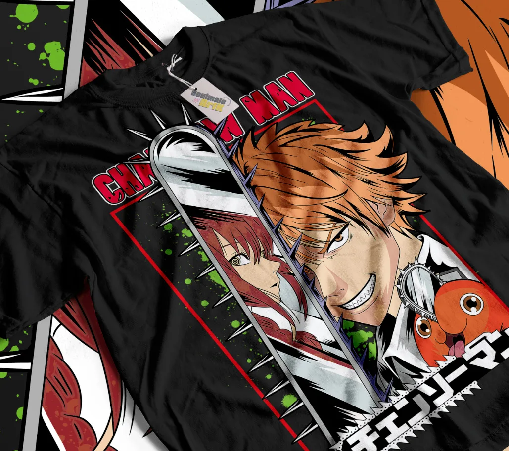 

Denji T-Shirt Anime Dark Chainsaw Man Makima Power Unisex Shirt Soft Tee