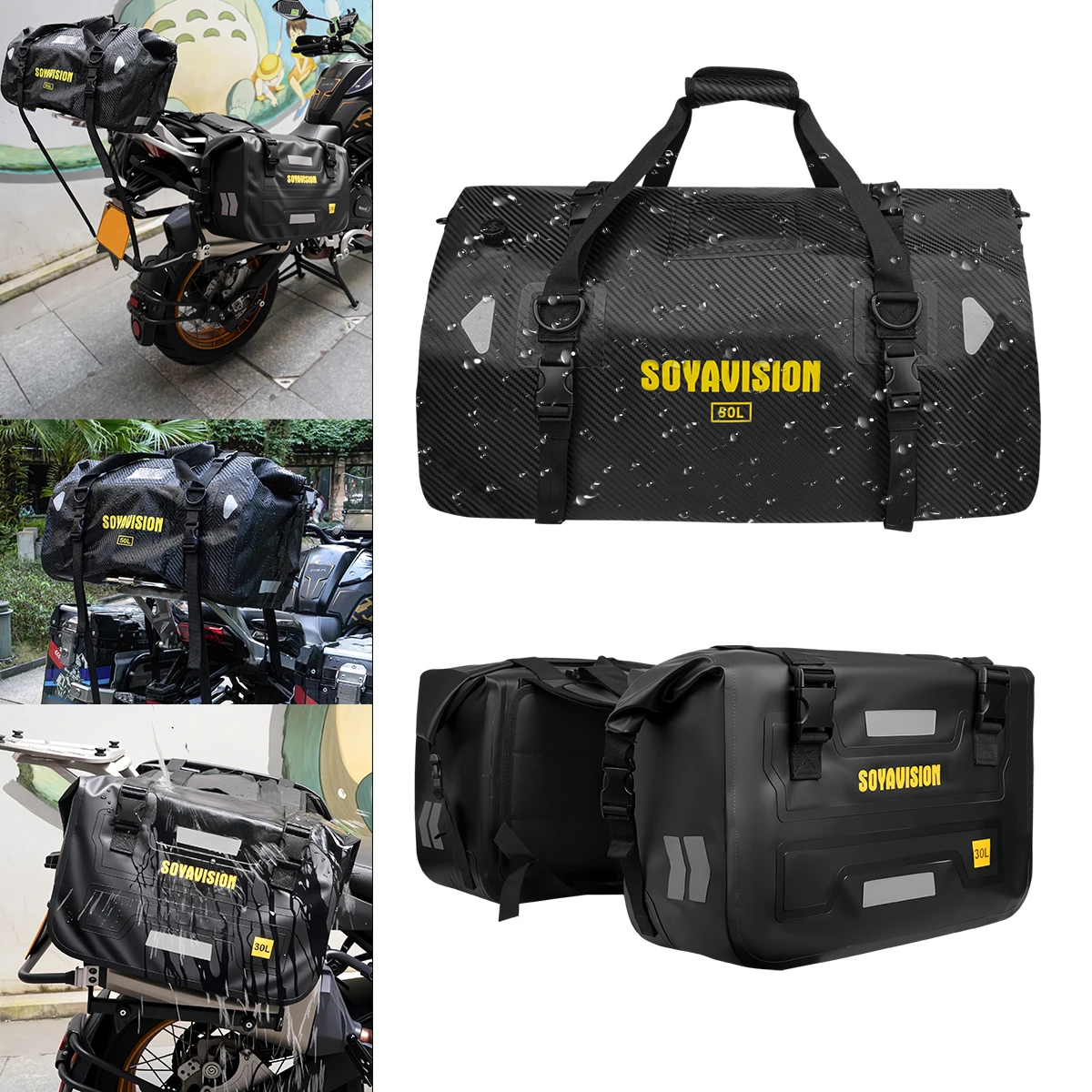 

Motorcycle Saddle Bags 50L 60L 66L Waterproof Outdoor Motorcycle Luggage Side Bag for Sportster Softail Cruiser Motorcross Bag
