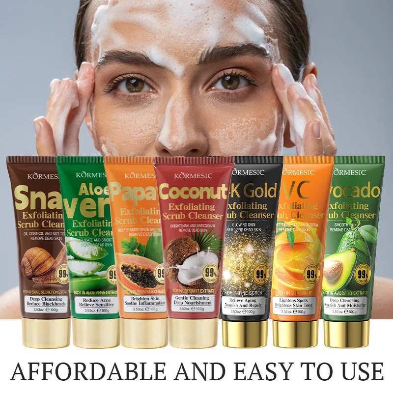 

Plant Scrub Deep Cleansing Foam Facial Cleanser Oil Control Soothing Lotion Remove Pore Mild Exfoliating Skincare Product