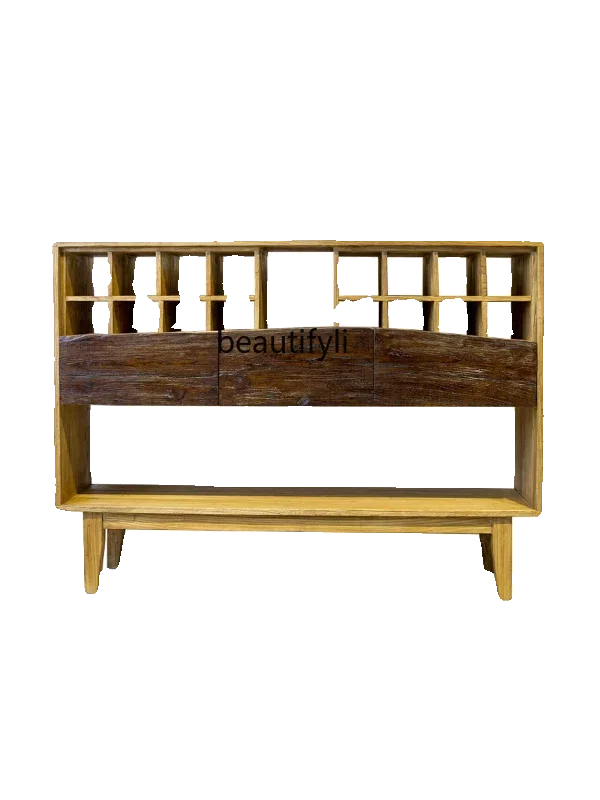 

side cabinet entrance partition cabinet, sofa side cabinet retro, narrow side cabinet solid wood shelf