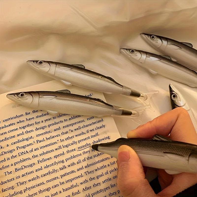 5 pieces - eye-catching, funny fish-shaped pens - perfect for office and party gifts, unique marine-themed stationery gifts