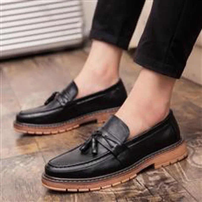 

Luxury Men's Business High-Top Platform Italy Dress Shoes Black Leather Shoes Elegant Dress Leather Shoes