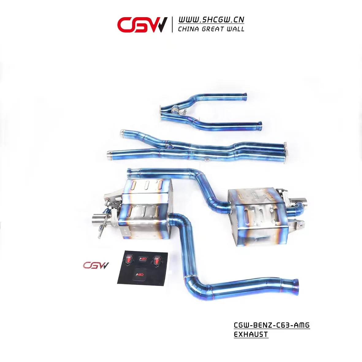 Picture 4: CGW Titanium Exhaust Tip Muffler Valvetronic for  W205 C63 C63S  4.0T 2015-