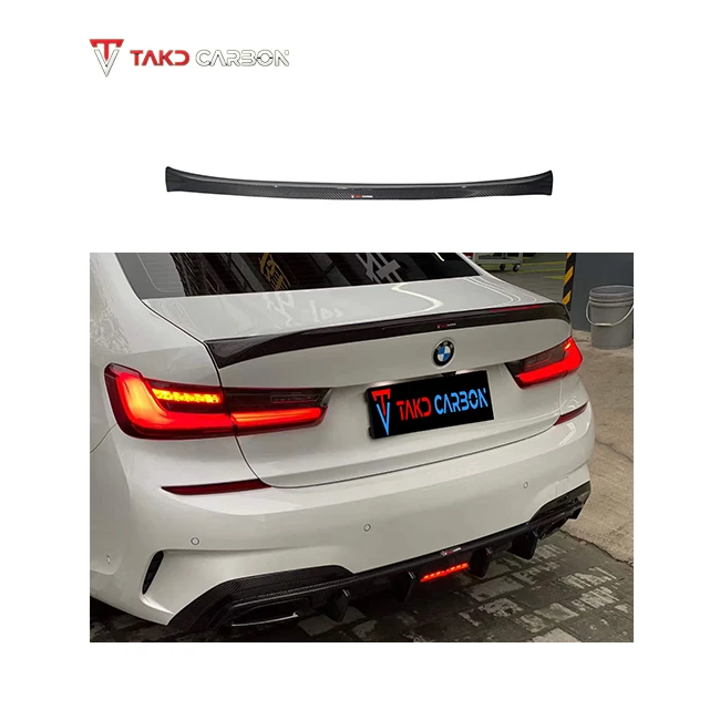 

TAKD Carbon for bmws 3 Series G20 2019-UP Hot Style 100% Dry Carbon Fiber Rear Spoiler Wing Universal Trunk Spoiler for Cars