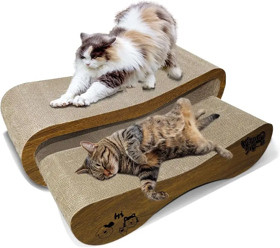 

2 in 1 Cat Scratcher Lounge, Premium Scratching Board, Scratcher Set, Scratch-Resistant Cat Scratching Post Large (27.5L