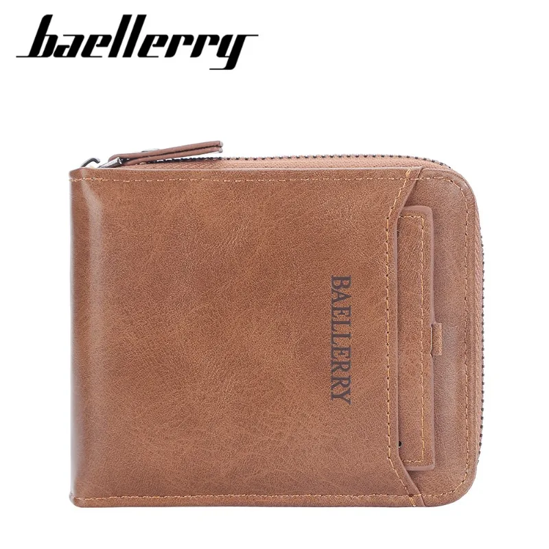 Baellerry Classic Style Wallet Genuine Leather Men Wallets Short Male Purse Card Holder Wallet Men Fashion High Quality