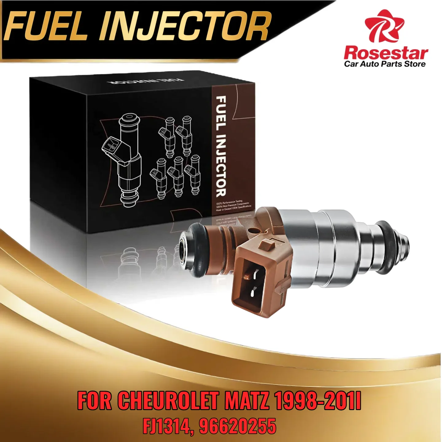 

For Chevy Pontiac Matiz 1pc Fuel Injector Nozzle FJ1314 96620255 Fits 2004 to 2015 Models with 1.0L Engine