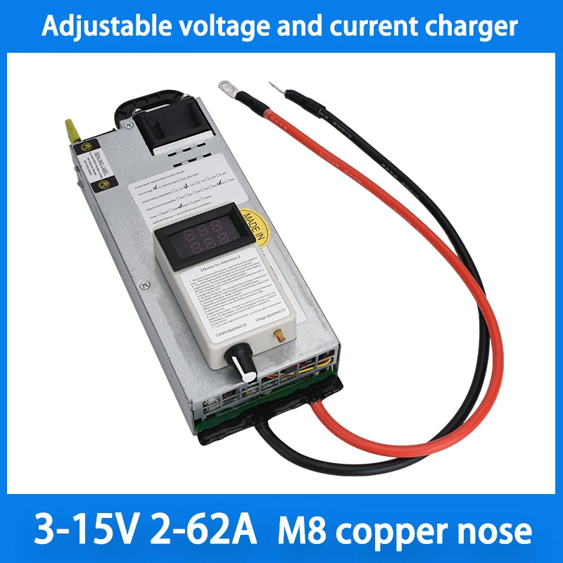 Adjustable 12V/12.8V 60A 62A Smart Battery Charger for lifepo4 Battery Lead Acid AGM Li-ion LiFePo4 14.6V 12.6V 13.8V 60A