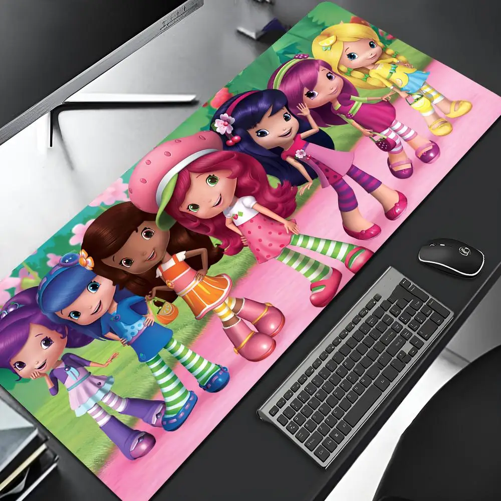 S-StrawberryS S-ShortcakeS Mouse Pad Gaming xxl Locking Edge Big Computer Gamer Large Rubber Art Mousepad Laptop Desk Mat