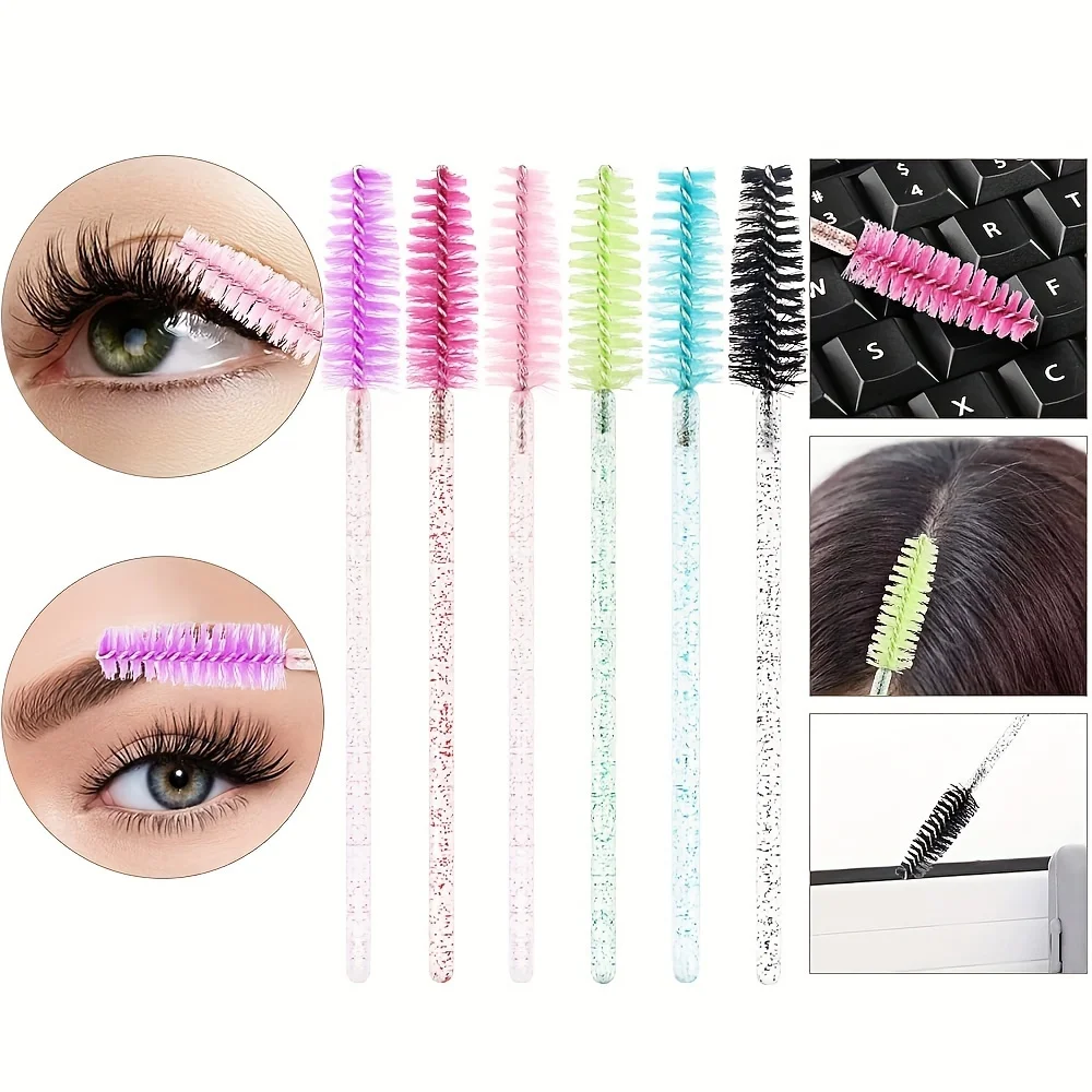 50pcs Disposable Eyelash Mascara Brushes Soft Polyester Bristles Elegant Beauty Accessories Eyelash Extensions Eyebrow Styling