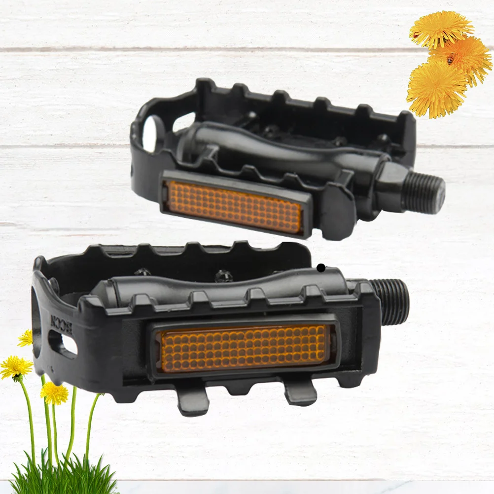 1 Pair of Aluminum Alloy Mountain Pedal with Anti-slip Spike Pedal Accessory (Black) platform pedal