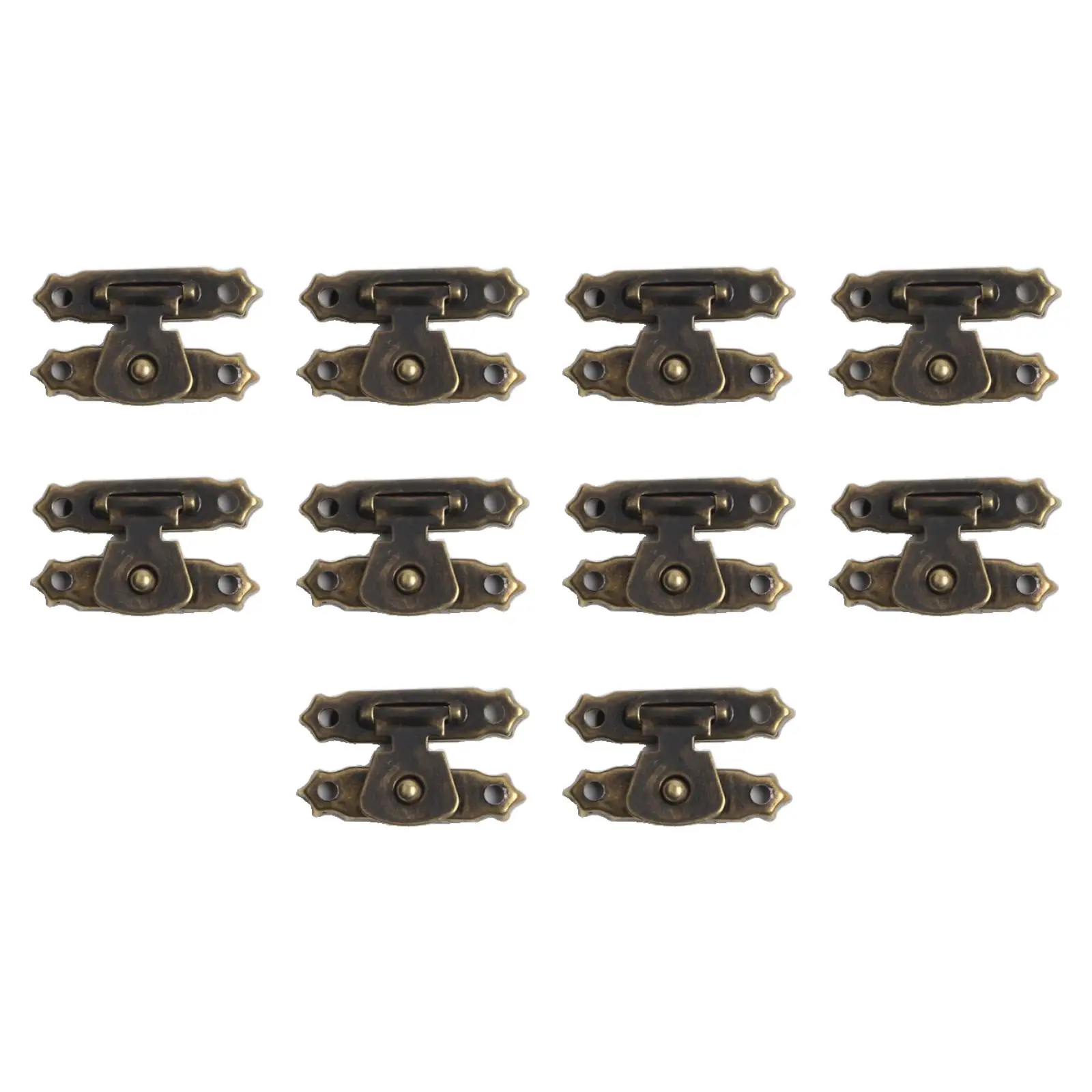 10pcs/kit Vintage Antique Latch Hasps Jewelry Box Toggle Lock Furniture Fittings Hardware With Screws Bronze/silver/yellow